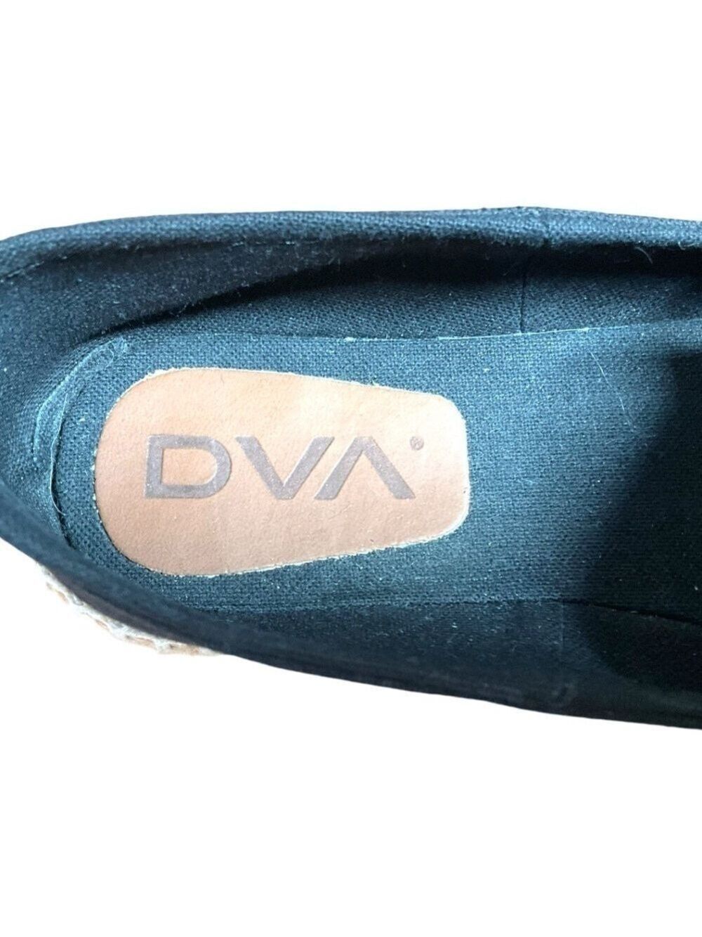 DVA Black 100% Cotton Upper Espadrille Loafers w/ Grosgrain Ribbon Accent Sz 9 - Picture 7 of 9
